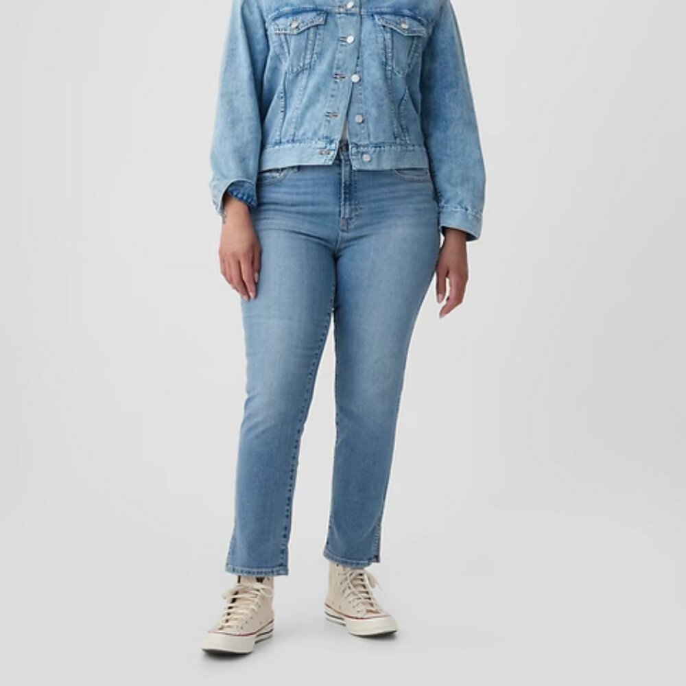 Mid Rise Vintage Slim Split Hem Jeans